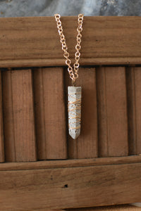 Wire Wrapped Concrete Pendant Necklace
