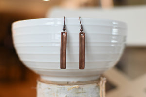 Hand pounded copper earrings