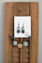 Painted Bead Earrings / Necklace Set