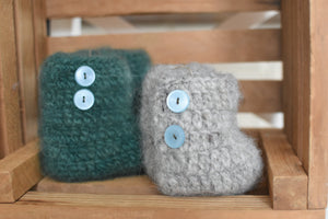 Crocheted & Felted Baby Booties
